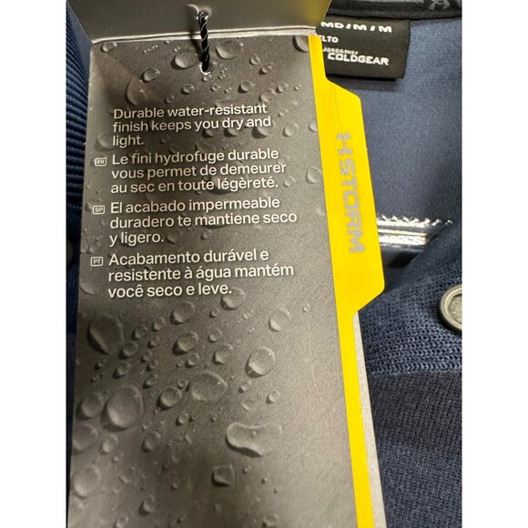 Under Armour ColdGear Navy Golf Pullover Medium Sweater Performance Top - Picture 8 of 10